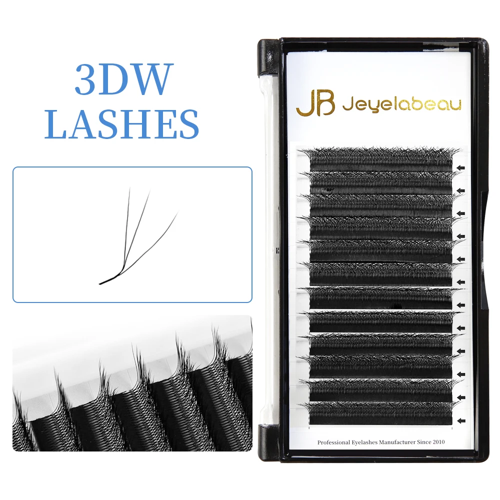 Professional 3D W Eyelashes Extension W Shape Lashes 12 Rows 3d False Eyelashes Individual Lashes Wholesale Custom Makeup