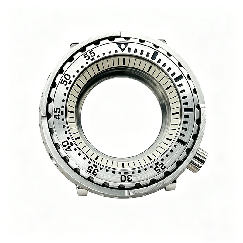 Mod 47mm Tuna Canned Watch Case NH35 Case Fits Seiko NH36 7S26 4R36 Movement Transparent Case Back Steel Bezel Insert Men Watch