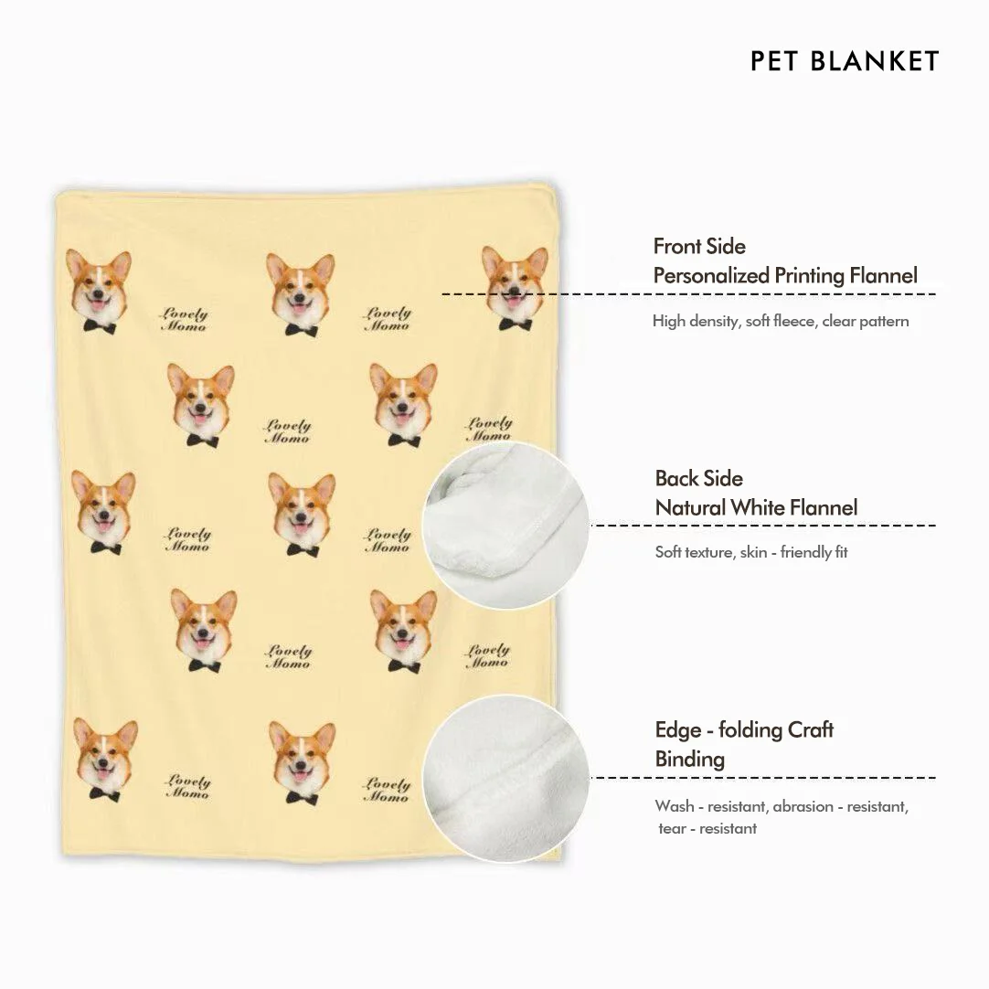 

Personalized Dog/Cat Blanket - Customizable Design, Anti-Pilling, Ideal for Pet Beds