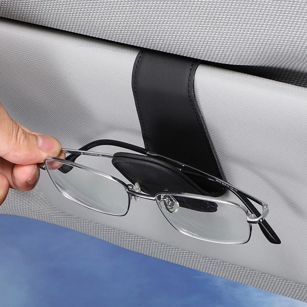 Caja de gafas de sol Universal para coche, Clip para tarjeta, soporte para boletos, sujetador, estuche para bolígrafos, accesorios para automóviles