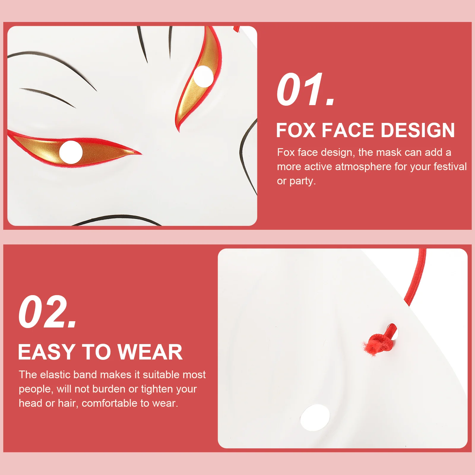 

Fox Face Lightweight Reusable Halloween Party Masquerade Carnival Costume Prop Festival Animal Mask For Adults Women