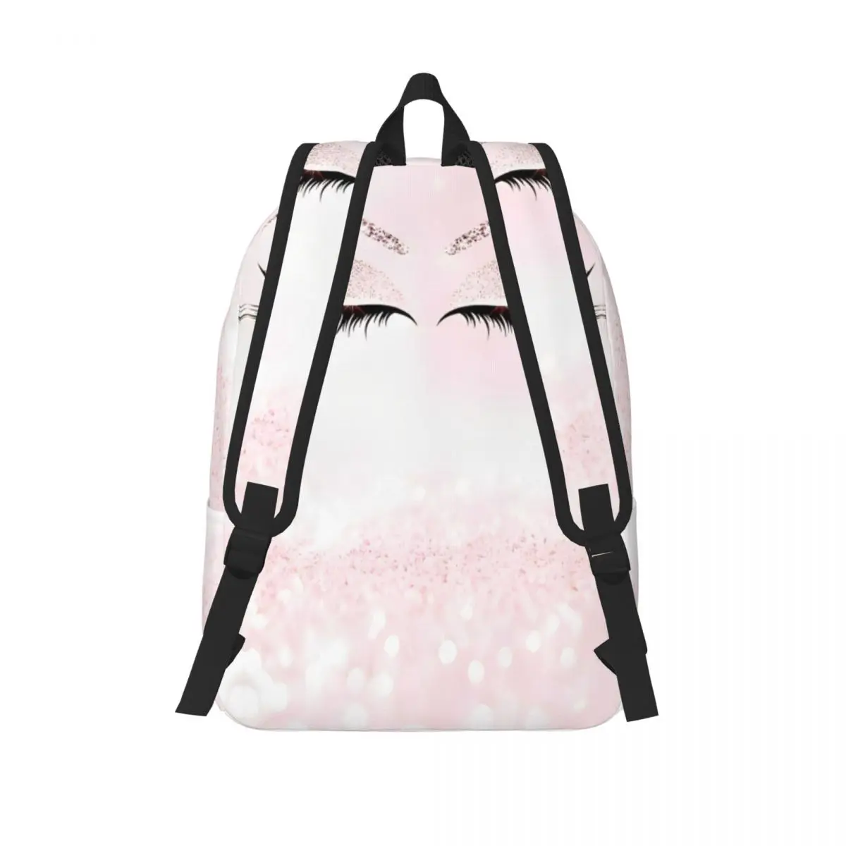 Mochila estampada coroa de cílios rosa para homens e mulheres, bolsa de ombro leve, mochila para estudantes, presente de aniversário, laptop, moda