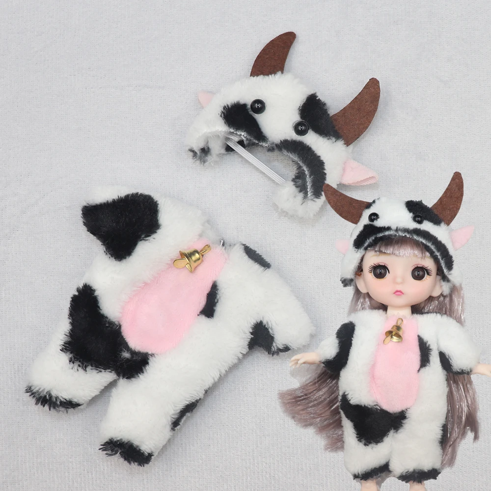 New Clothes For Dolls 16 cm 15cm Bjd Clothes Hat Short Sweater Skirt For Mini Doll 1/8 1/12 6inch Hoodie Dress Up Boys and Girls