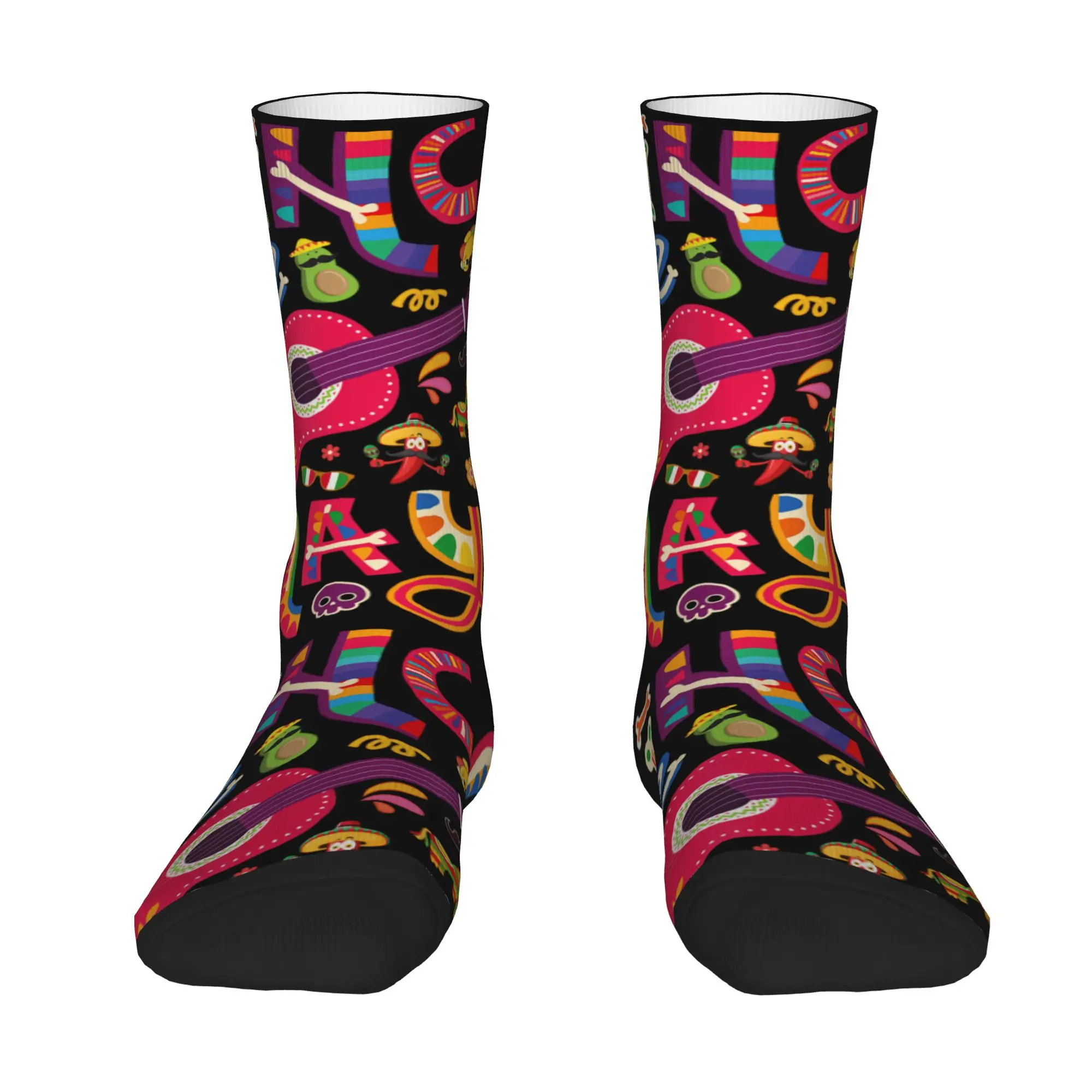 1 Pair Happy Funny Men's Sock Cinco de Mayo Tee   Mexican Taco Guitar Fiesta Cinco de Mayo Vintage Harajuku Cinco De Drinko Sock
