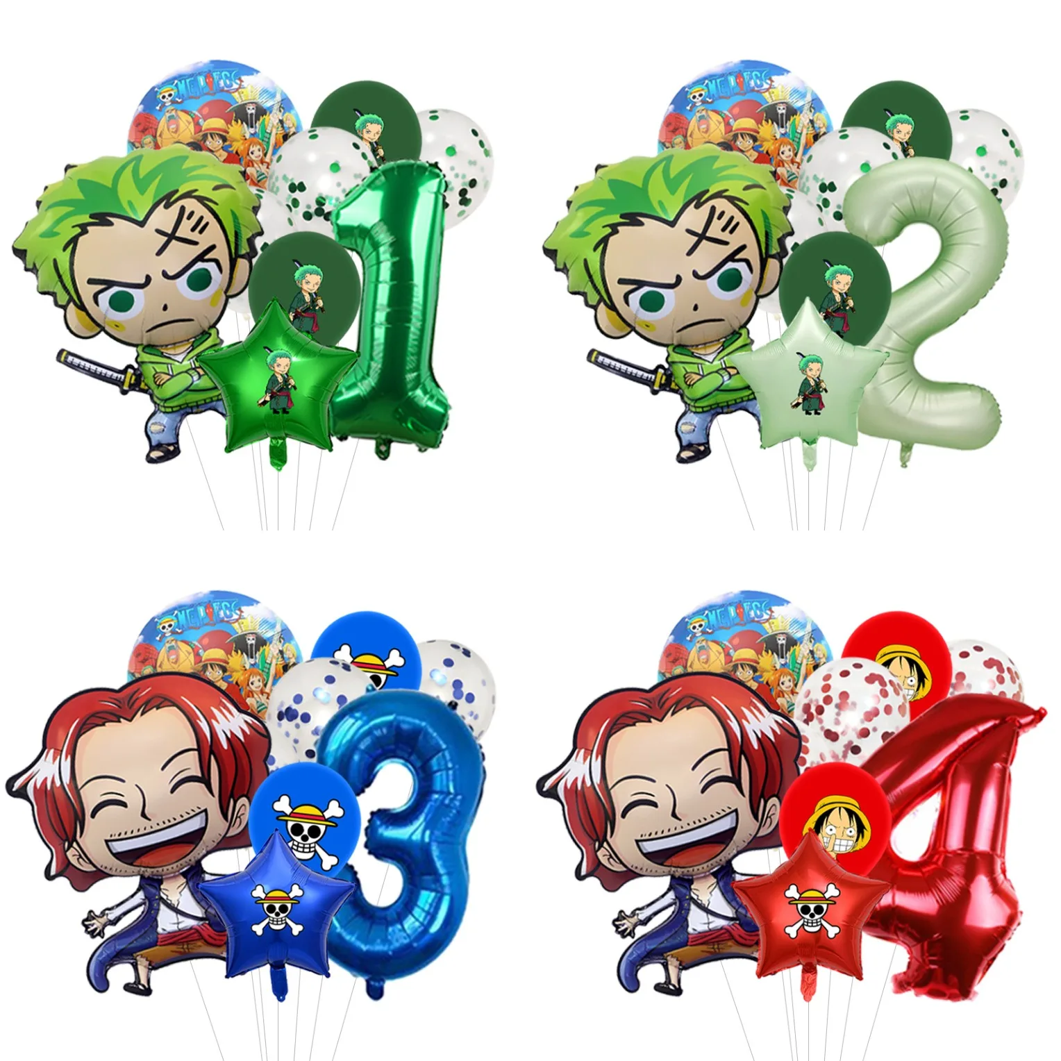 Globo de Mylar Grande de Monkey D. Luffy de 18 Pulgadas, Capitán Sombrero de Paja de One Piece, para Rellenar con Helio o Aire, Ideal para Fiestas de Anime