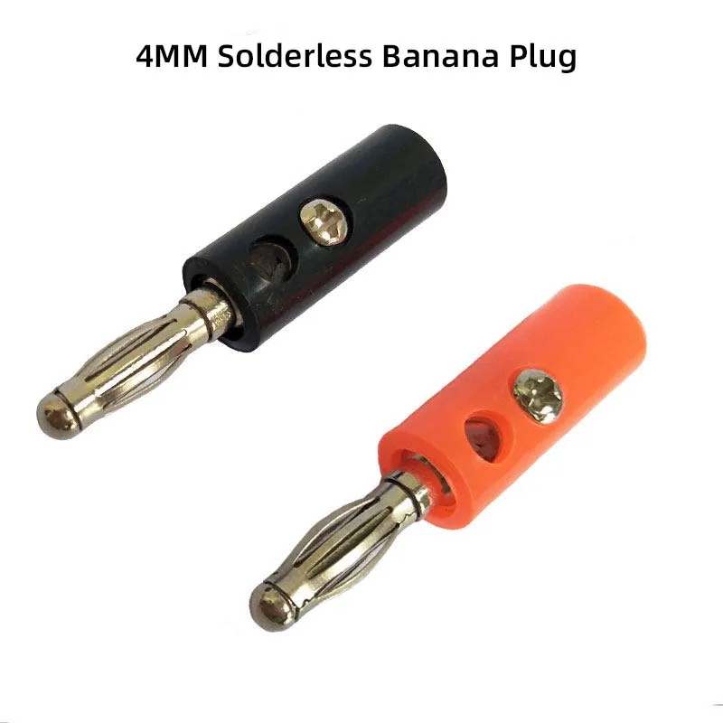 10PCS 4mm Banana Plug Audio Terminal Block Solderless Lantern Plug Speaker Cable Connector Audio Banana Plug Red Black