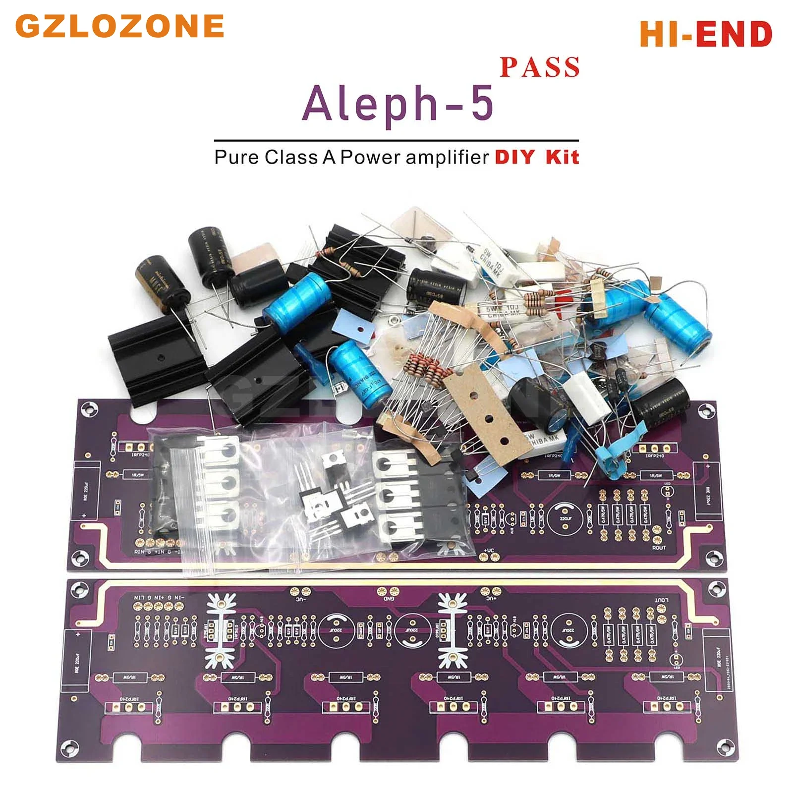 2CH PASS A5 Power Amplifier HI-END Purple Gold PASS Aleph-5 FET A5 Pure Class A Power Amplifier DIY Kit/Finished Board 60W+60W