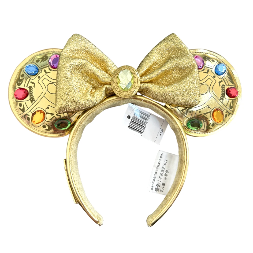 Disney Mickey Mouse Ears Headband 2025 Marvel Infinity Stones Princess Bow Minnie Ear Headwear for Adult Kids Holiday Hairband