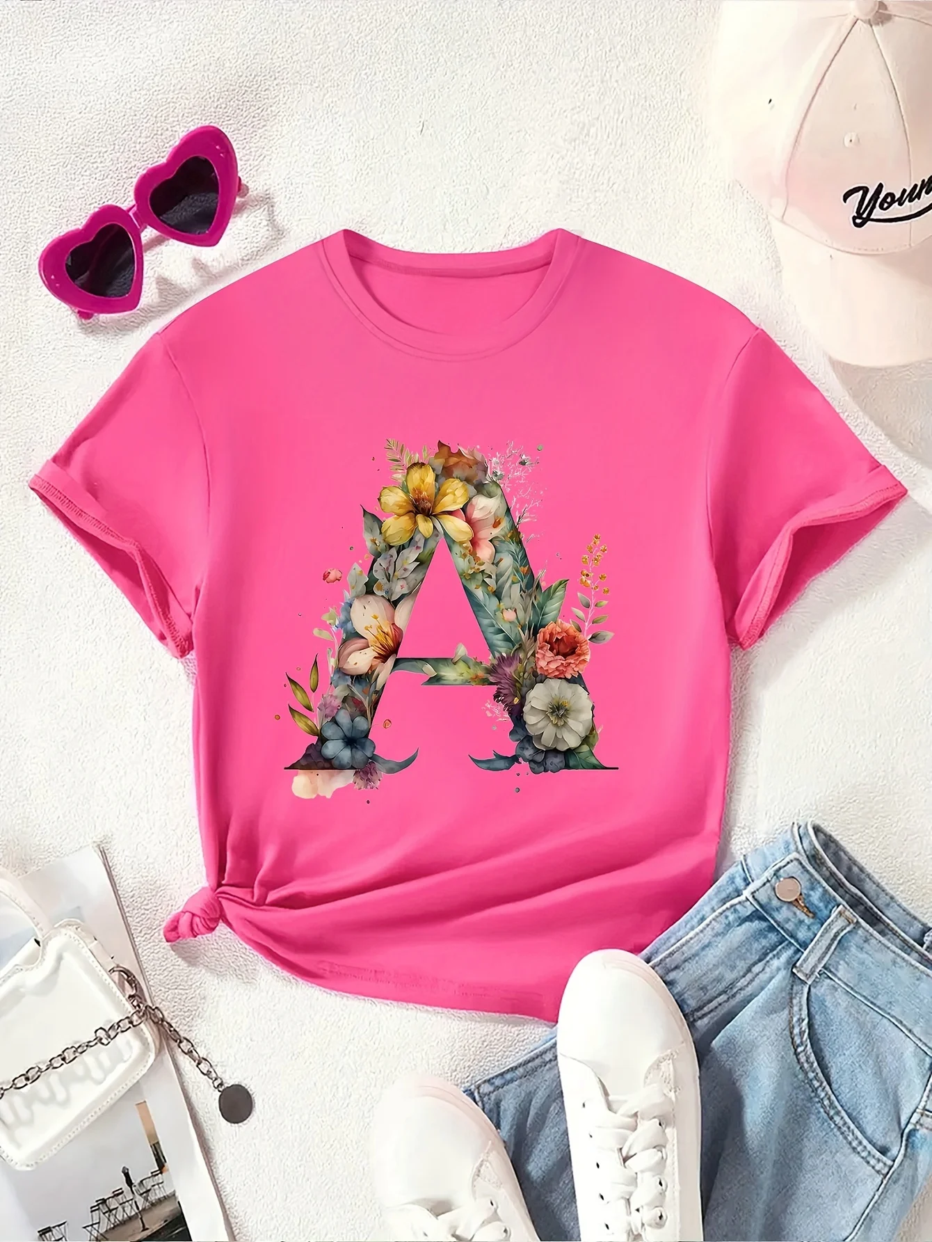 Chicfull Girls T-Shirt Summer Knitted Printed Round Neck Short Sleeve Soft Stretchy Breathable Casual Kids Top Multi Colors