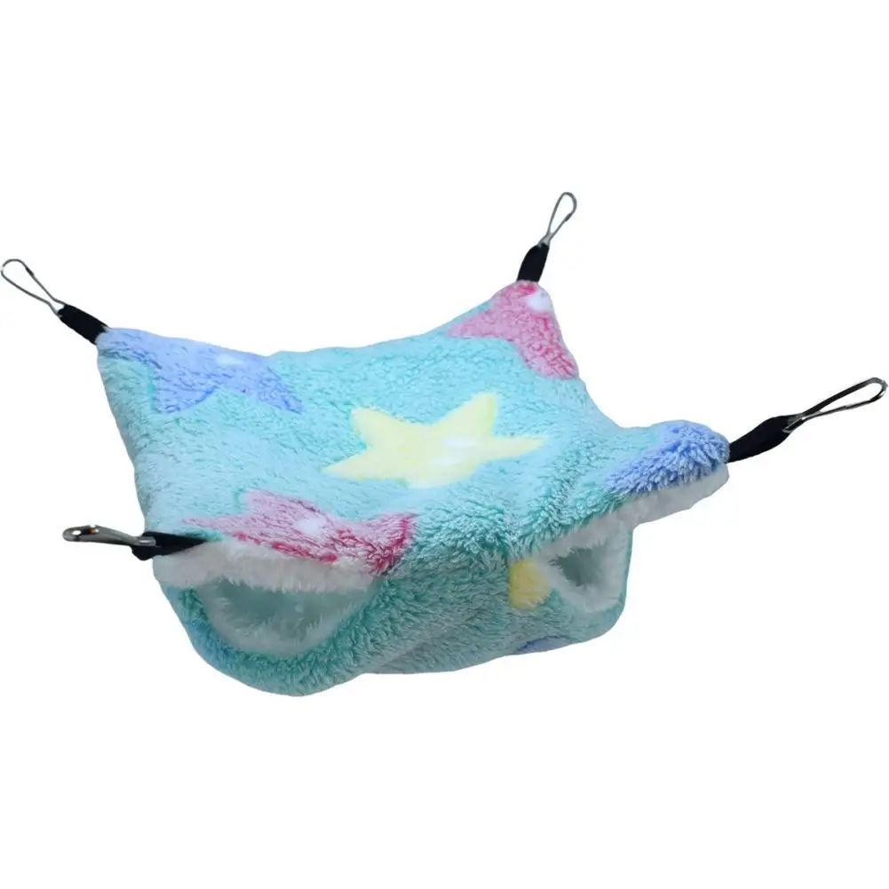 Hängematte für Ratten, doppelt dickes, warmes Plüschbett für Hamster, Hausnest, Schlafsack, hängende Baumbetten, Größe L, M, S – Detail 7