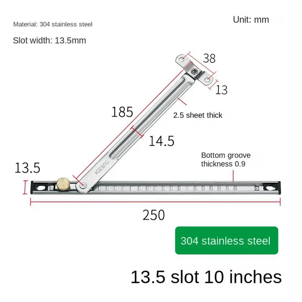 Stainless Steel Window Windproof Brace Window Support Limiter Angle Controller Children Safety Lock Practical Window Hardware