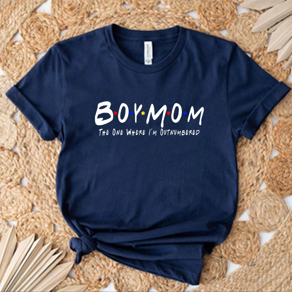 Boy Mom The One Where I'm Outnumbered T Shirt Mama T-Shirt Boy Mom Shirt Mother Tshirt Gift for Mom Harajuku Women Clothes