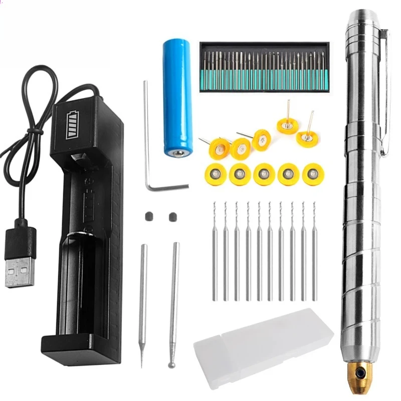 3.7V Mini Wireless Electric Drill Electric Engraving Pen Cordless Charging Pen Wooden Metal Jade Seal Engraving Power Tool