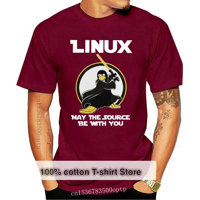 

New Linux May The Source Be With You T Shirt Men Cotton Penguin Programmer Developer Programming T-shirt Coding Nerd Coder Tee T