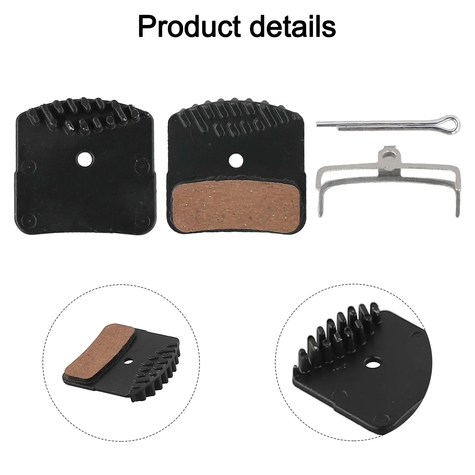 

For L04C Alloy Back Plate Bicycle Maintenance 33.8x36.6mm C Bicycle Brake Pads With Cooling Fins Aluminium Alloy