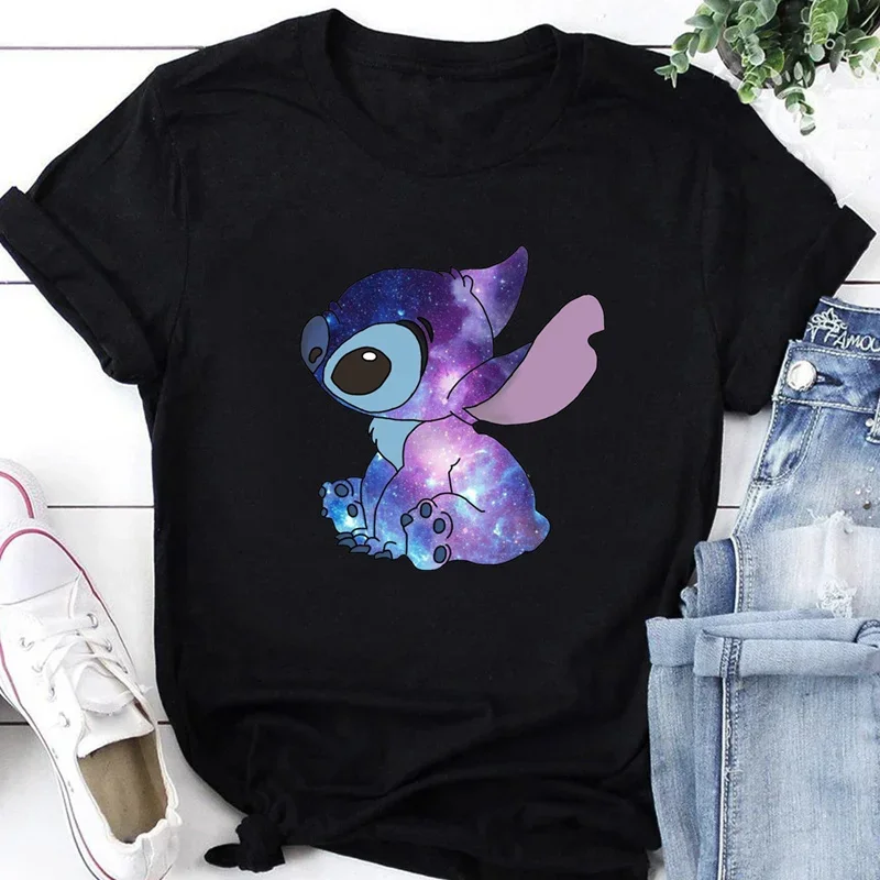 

Fashion Women T-shirt Casual Black Summer Short Sleeve T-shirs Top Tees Woman Graphic T Shirt 2024 New Summer Y2k Clothing