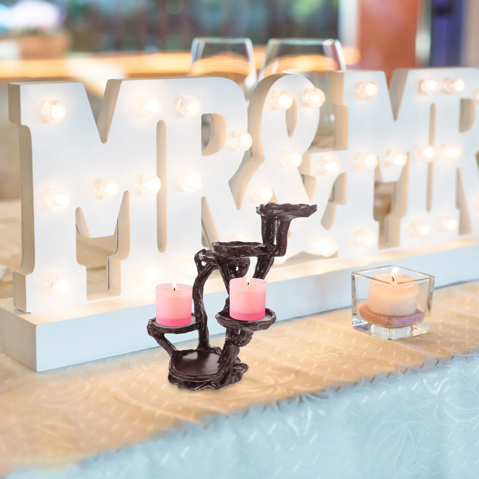 

Premium Resin Holder Tealight Holders Warm Festive Atmosphere Living Room Bedroom Decoration Resin Tea Light Holder