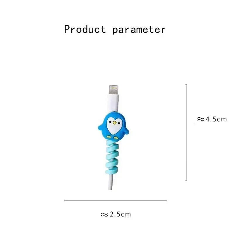 4pcs Cute Bite-Style Cartoon Animal Cable Protectors – Mini Cord Covers for Charging Cable Protection (Wire Winders)