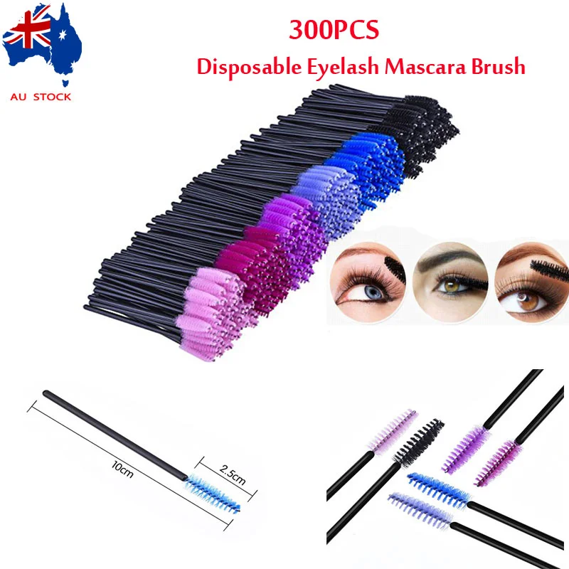 300 Stück Wimpern-Make-up-Pinsel-Applikatoren für Gesicht, Augenbrauen, Zauberstab, Mascara-Zauberstäbe, Wimpern, solide