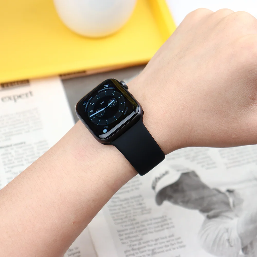 Sport Silicone Strap For Apple Watch Bands 40mm 44mm 45mm 49mm 41mm 38mm 42mm Bracelet iwatch Series se 9 5 4 6 7 8 Ultra 2 Band
