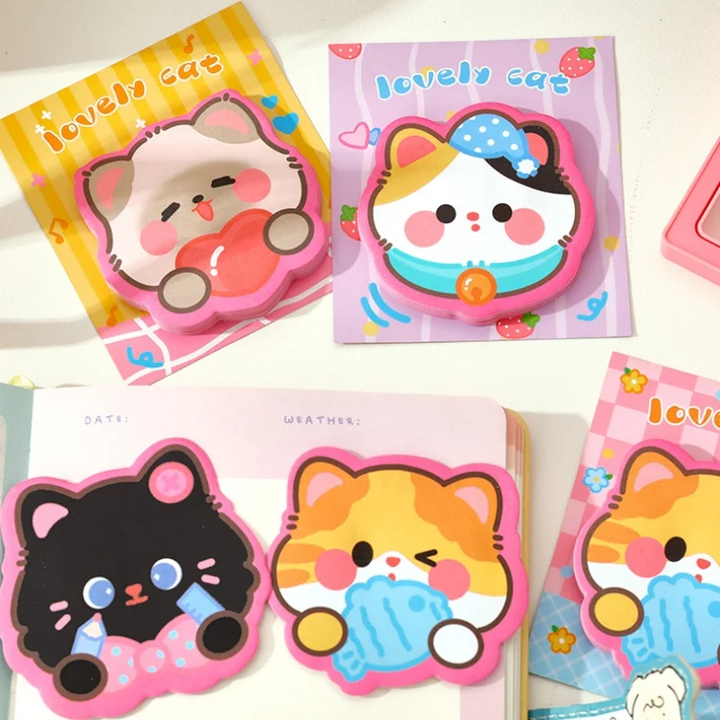 

60 шт./лот Kawaii Cat блокнот креативный N раз канцелярские принадлежности этикетка блокнот закладка школьные принадлежности
