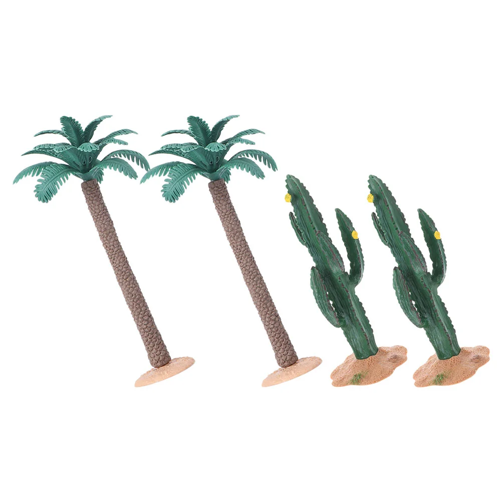 Simulated Trees Toy Greenery Decor Model Miniature Scenery Plastic Artificial Palm Pvc Micro Landscape Coconuts Sand Table Fake