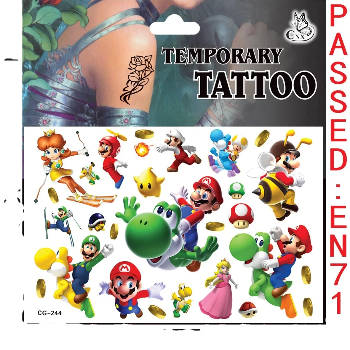 Mario Tattoo Stickers Waterdichte Schattige Mario Sticker Anime Verjaardagsfeest Benodigdheden Decoratie Voor Kinderen Vrouwen Mannen Geschenken