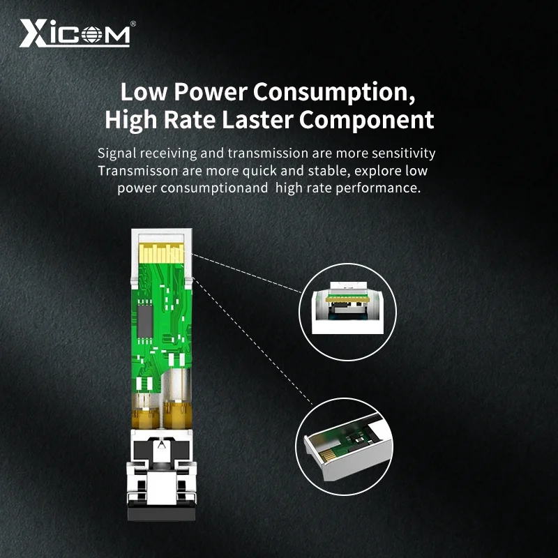 Xicom 10G SFP Fiber Transceiver Module 1310nm Duplex LC Connector Single Mode Duplex Fiber 20KM Compatible with Mikrotik Cisco