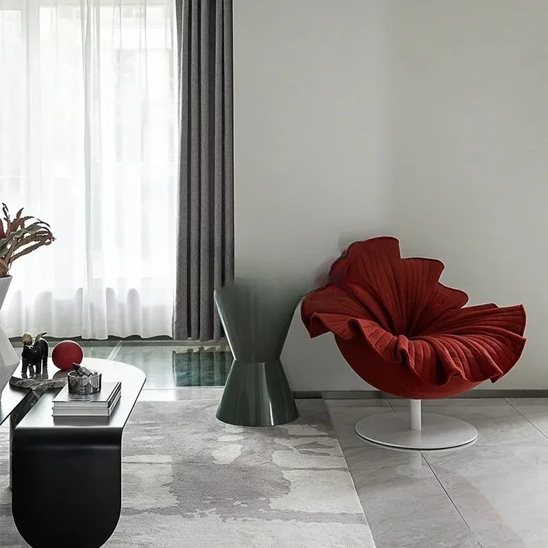 الألياف الزجاجية النسيج أريكة كرسي نادي غرفة نوم الضيوف زهرة البتلة كرسي الترفيه #1