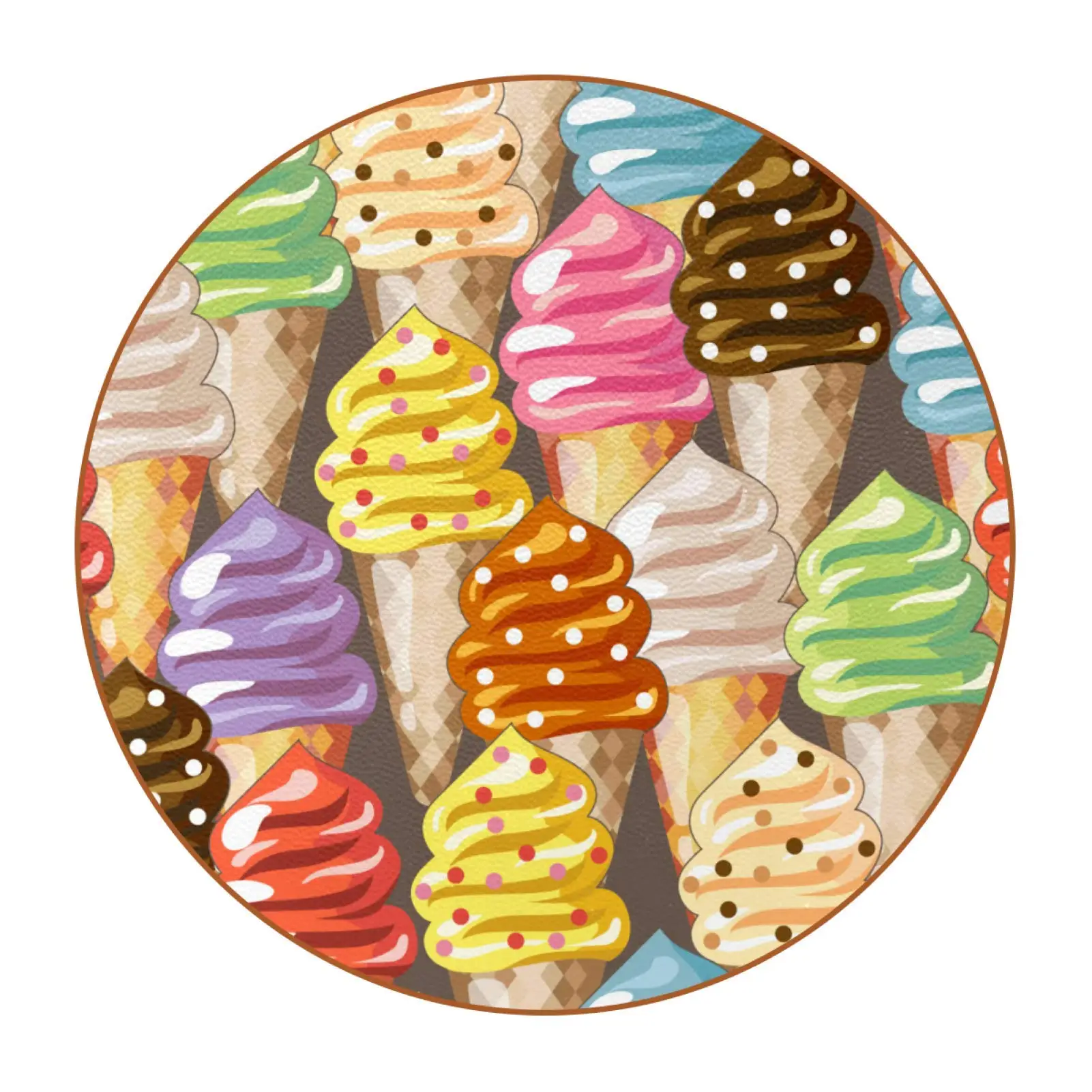 

Sweet Ice Cream Coasters for Drinks, Ceramic Coasters Set of 1 Pack Protect Your Furniture, Fits Any Size of Drinking Glasses