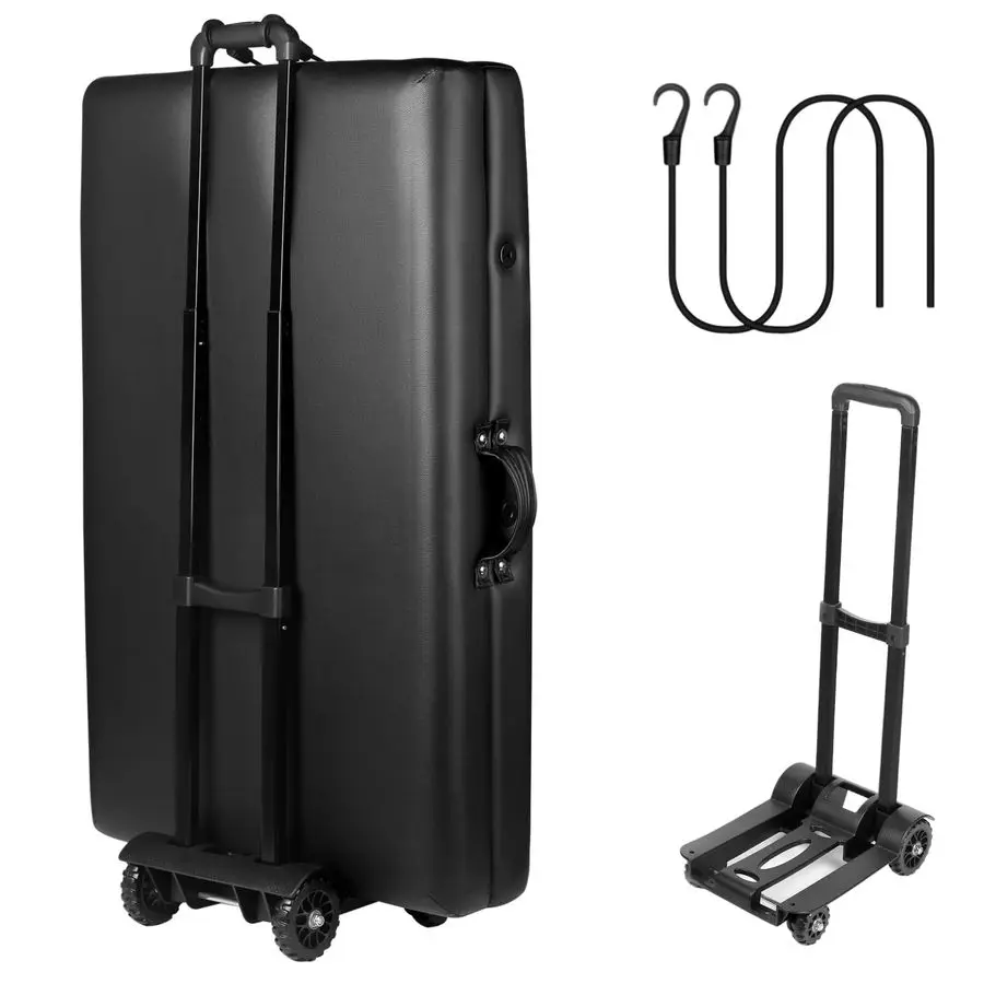 Carrinho de mesa portátil mesa de massagem carrinho de viagem carrinho de mesa de massagem com rodas portátil mesa de massagem transportadora carrinho telescopin