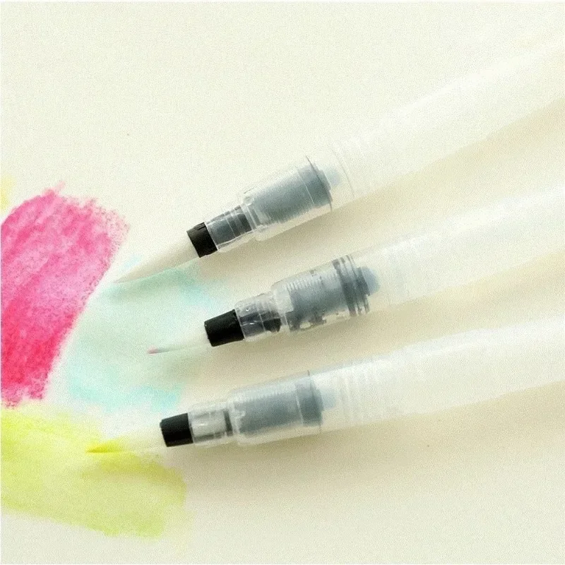 Solid Pigment Fountain Pen Paint Brush Ink Tap-water Pen Soft Lip Calligraphy Drawing Painting Drawing Pen School Supplies 155MM