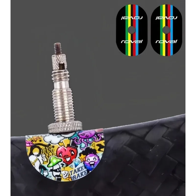 

2pcs Giant Mountain Bike Helmet Stickers - Vibrant Rainbow Racing Design with "Take It" Text, Durable PVC Decals for Cycling