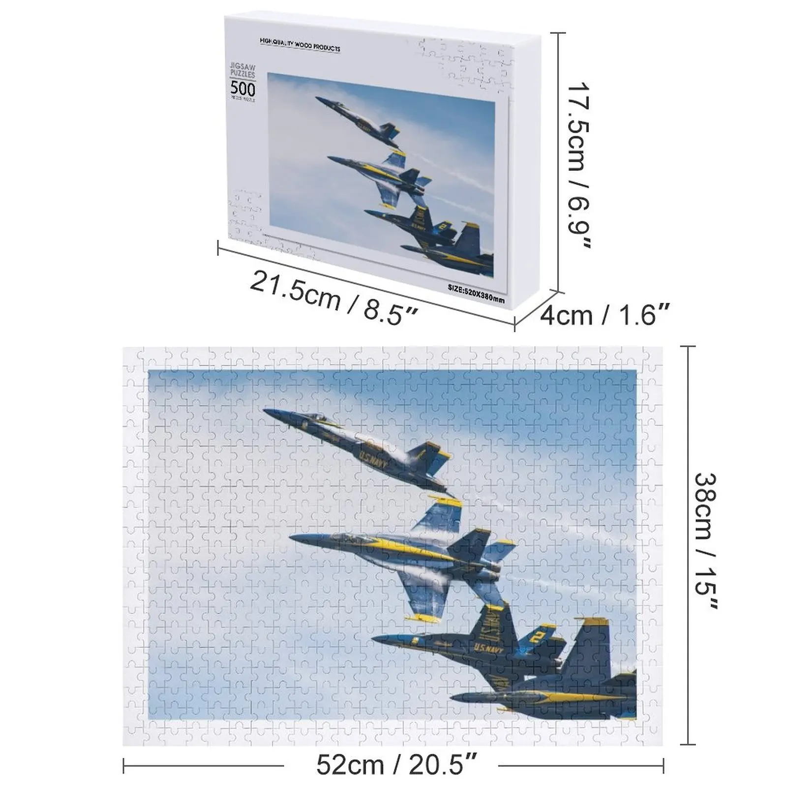 Stati Uniti Blue Angels F-18 Super Hornet Formazione Break Jigsaw Puzzle Decorazioni in legno Dipinti Puzzle per bambini
