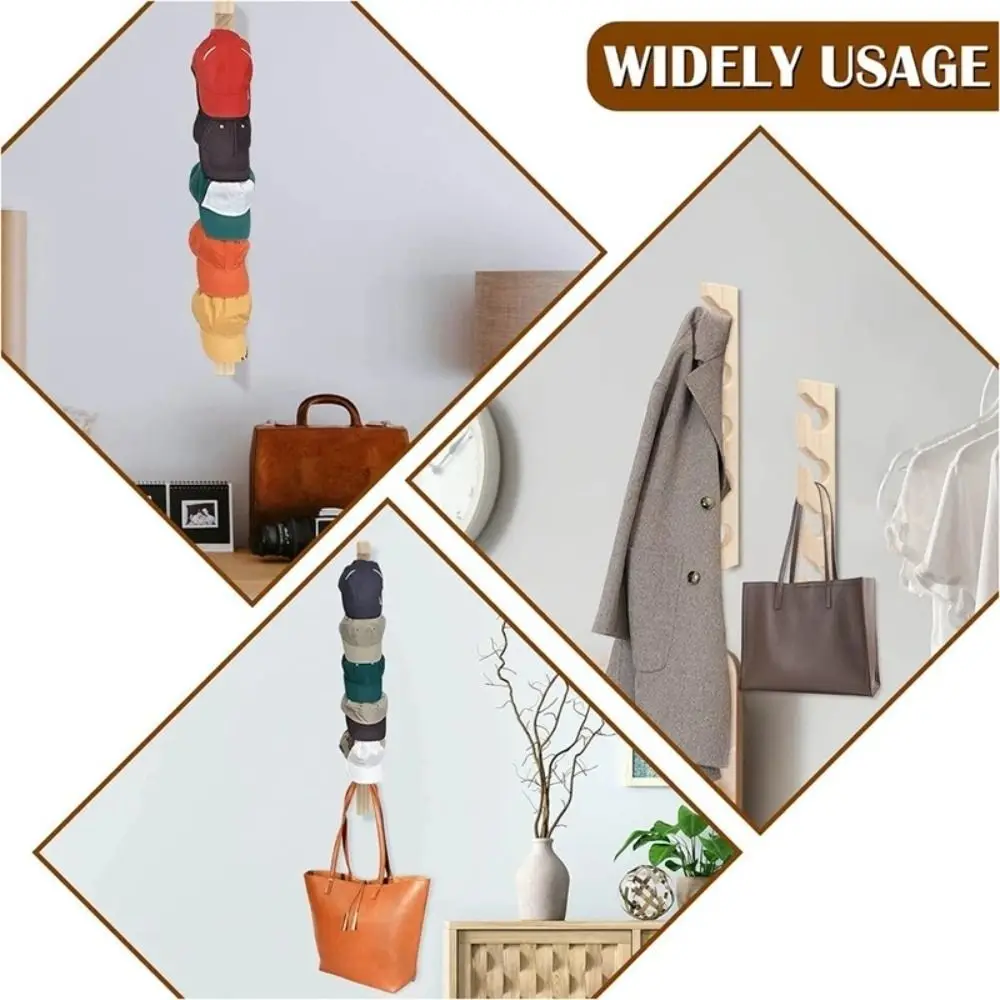 Baseball Caps Wooden Hat Hanger Organizer Closet Organization Baseball Hat Holder Space-Saving Display Shelf Wall Hat Rack
