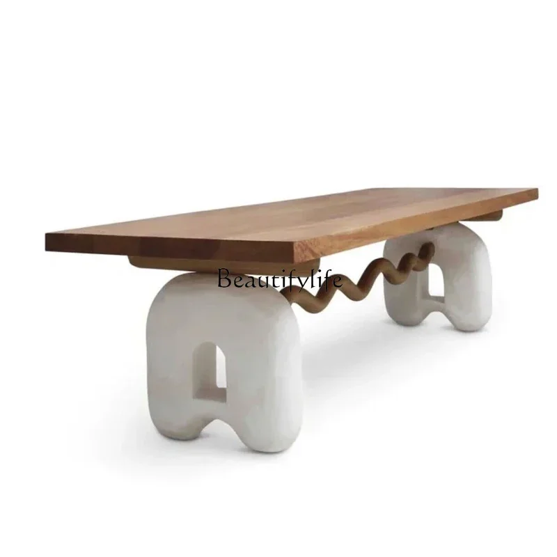 LXMedieval designer solid wood rectangular pier dining table art dining table household small apartmentSSS