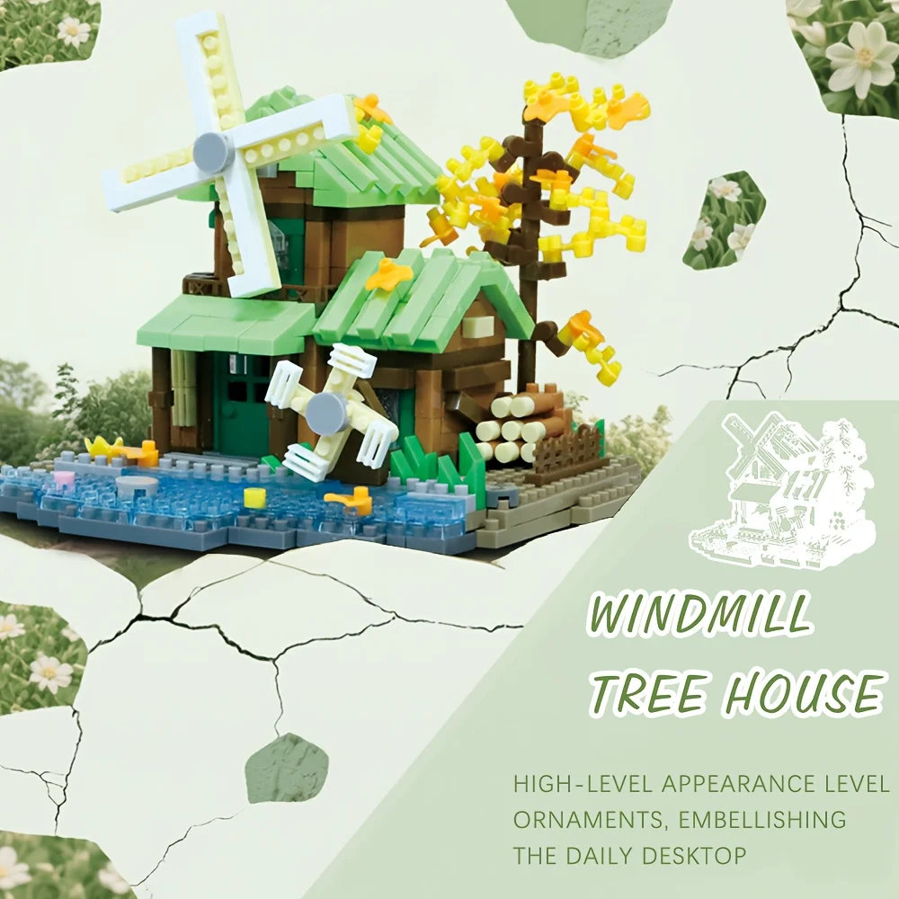 717 パーティクルフォレストハウスセット - ストレス解消ビルディングブロック、エレガントなギフトパッケージ、ミニ建築装飾ギフト