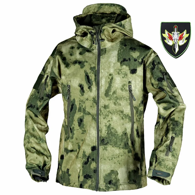 Special Forces Winter Warmth and Thickening Tactical Training Soft Shell Hiking Outdoor Hooded Waterproof Charge Coat And Pants