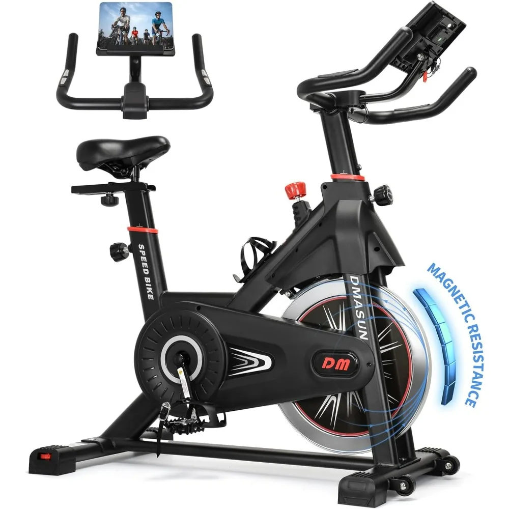 

Exercise Bike, Super Quiet Magnetic Resistance Stationary Bike, Indoor Cycling Bike with Comfortable Seat Cushion