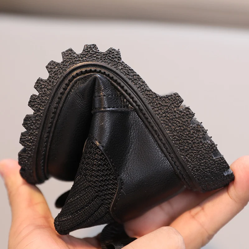 Małe dzieci krótkie buty dziewczęce miękkie skórzane buty księżniczki dzieci w stylu brytyjskim przystojne buty boczny zamek błyskawiczny na co dzień