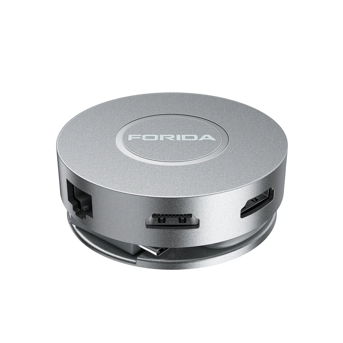 FORIDA 7 Ports Round USB C Hub Dual HDMI4K30Hz Port 100W PD USB 3.0 Gigabit Ethernet   Docking Station for MacBook Notebooks