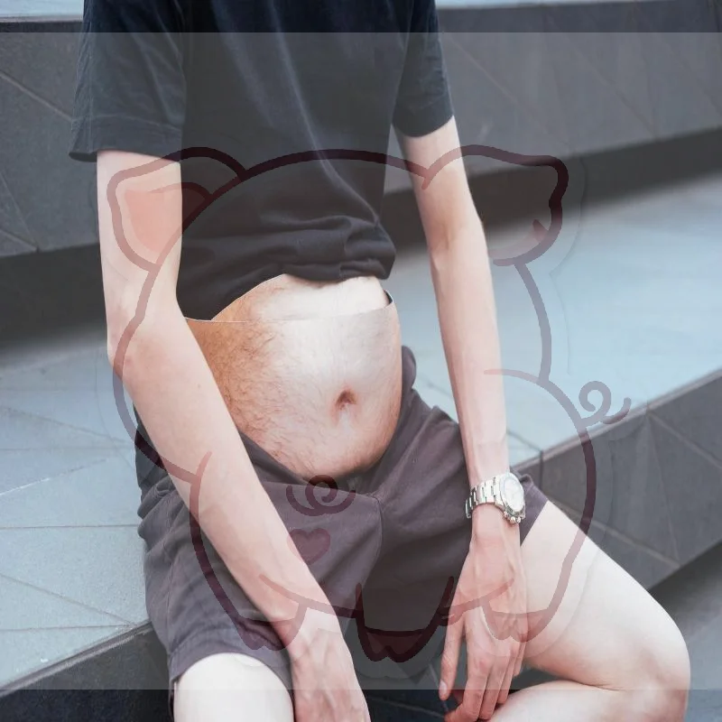 Creative Novelty Dad Bod Fanny Pack Flesh Color Adjustable Waist Bag for Men Travel Holiday Daily Use