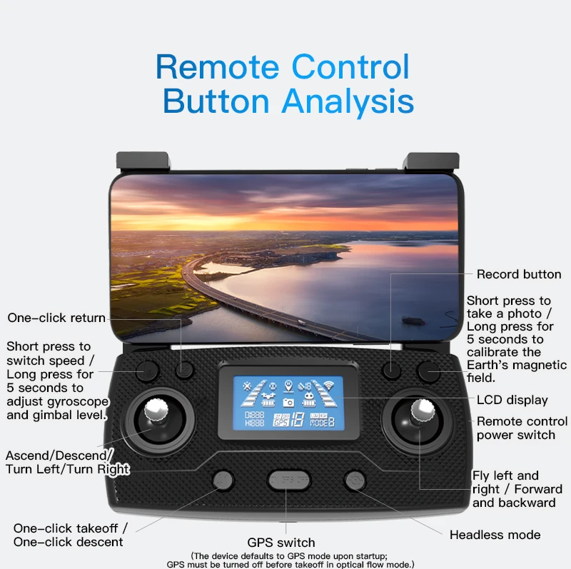 8K Brushless Drone GPS Optical Flow Dual Positioning Intelligent Following Brushless Three Axis Mechanical Gimbal RC Quadcopter