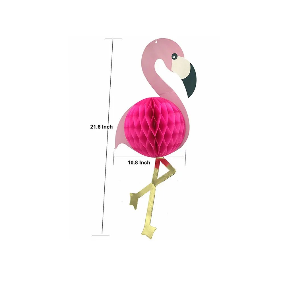 

Pink Flamingo Honeycomb Hanging Decor for Luau Hawaiian Birthday Party Shower Summer Celebration Flamingo Party