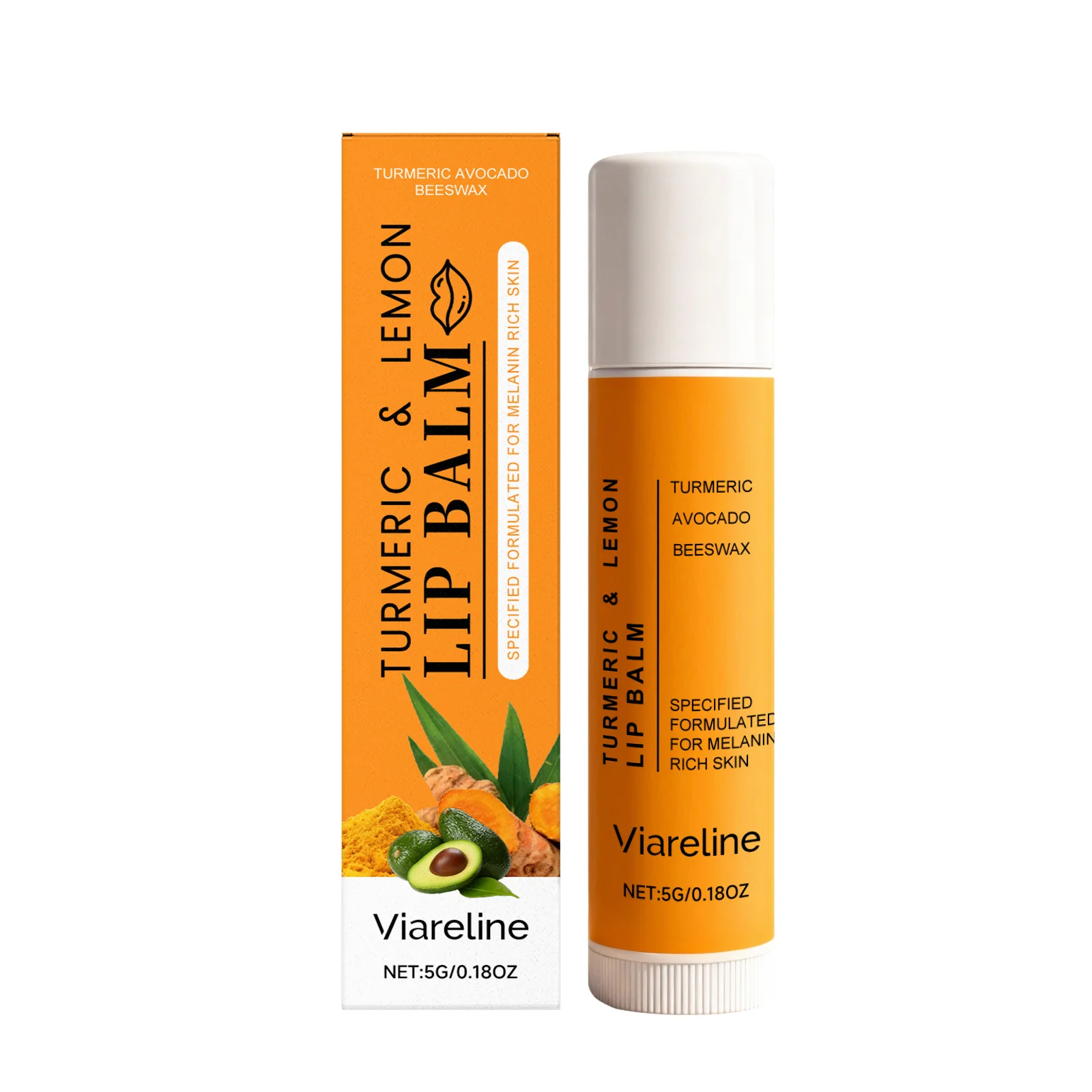 Turmeric Lemon Lip Balm Hydrating Fade Lip Lines Smooth Gloss Lighten Melanin Remove Dark Lip Dead Skin Soft Nourishing Lip Care