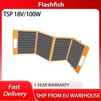Flashfish TSP 18V/100W Foldable Solar Panel Portable Solar Charger with DC/USB Output, Foldable and High Efficiency, 2-USB
