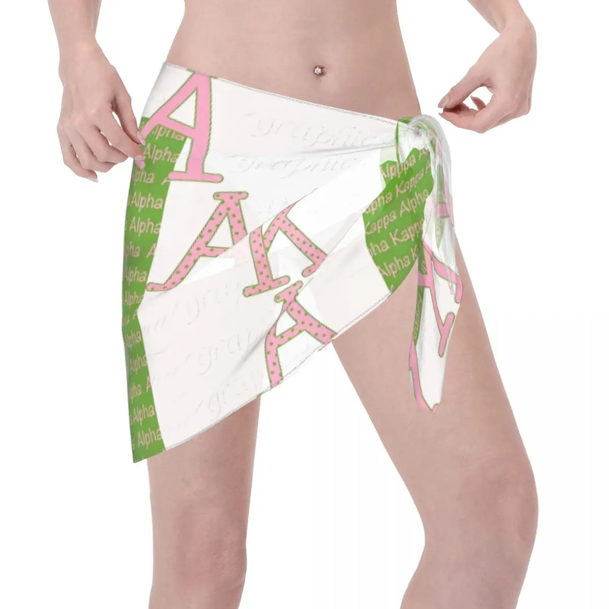AKA Sorority – paréo court personnalisé pour femmes, enveloppe de plage imprimée en 3D, pour maillots de bain, robe portefeuille pour Bikini, Cover-up pour maillot de bain