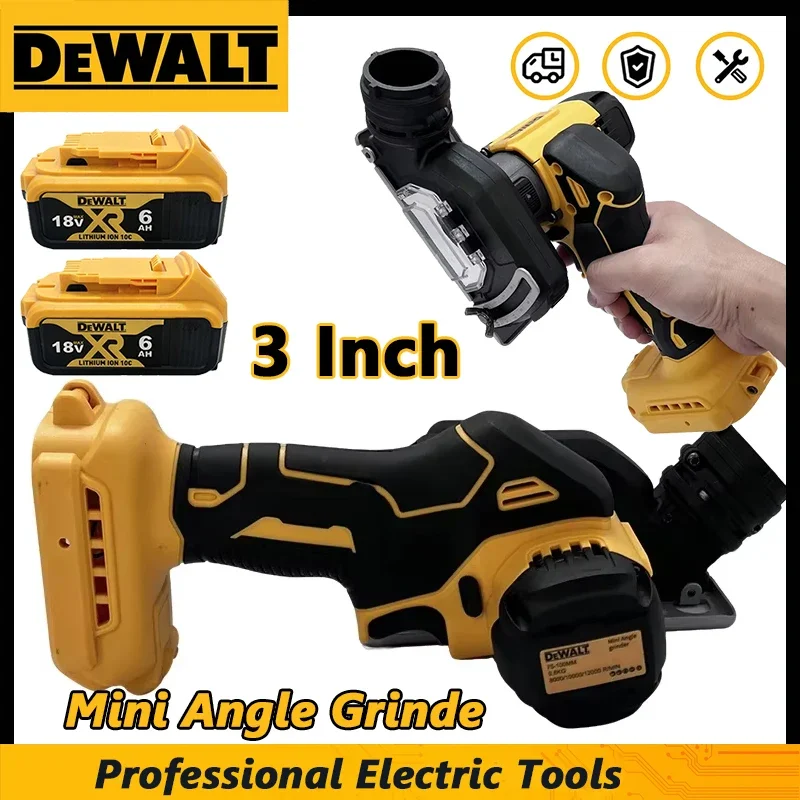 

Аккумуляторная угловая шлифовальная машина DeWALT 3 дюйма с рукояткой, электрическая отрезная мини-циркулярная пила, электроинструмент для аккумулятора 18В
