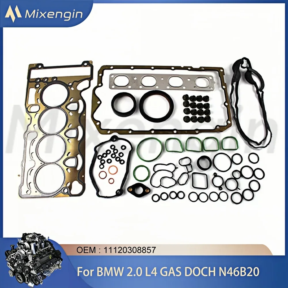 Engine Parts Rebuild Overhaul Gaskets Kit Fit BMW 2.0L L4 GAS DOHC N46B20 For 116i 118i 120i 318i 320i 520i X1 X3 Z4 11120308857