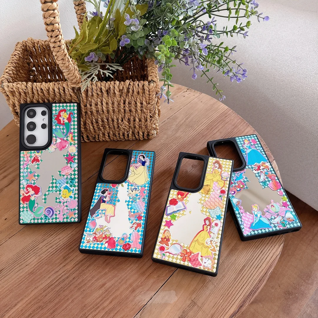 

Cute Princess Fairy Tale Girl Cases For Samsung Galaxy S25 S24 S23 S22 S21 Ultra Plus FE Anti fall Mirror phone case